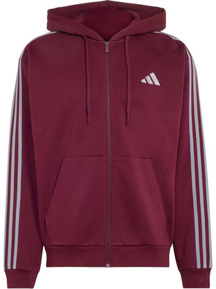 Adidas Ανδρική Ζακέτα Φούτερ με Κουκούλα και Φερμουάρ Μπορντό KY4145