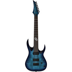Solar Guitars AB2.7 Ηλεκτρική Κιθάρα ST Style με Μαγνήτες HH & Ταστιέρα Rosewood 7 Χορδών Blue Satin Flame Burst