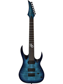 Solar Guitars AB2.7 Ηλεκτρική Κιθάρα ST Style με Μαγνήτες HH & Ταστιέρα Rosewood 7 Χορδών Blue Satin Flame Burst