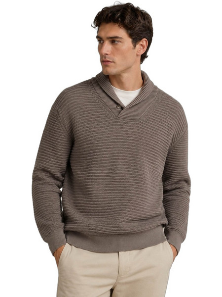 Gant Ανδρικό Πουλόβερ με Κουμπιά Καφέ 3G8030310-260