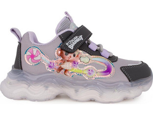Adam's Ballerina Capuchina Παιδικά Sneakers με Φωτάκια Λιλά Μαύρα SK370-SF128