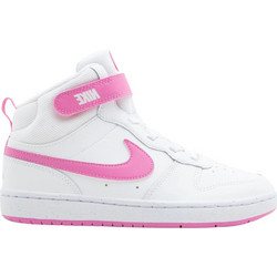 Nike Court Borough 2 MID Παιδικά Sneakers Μποτάκια Λευκά Φούξια CD7783-135