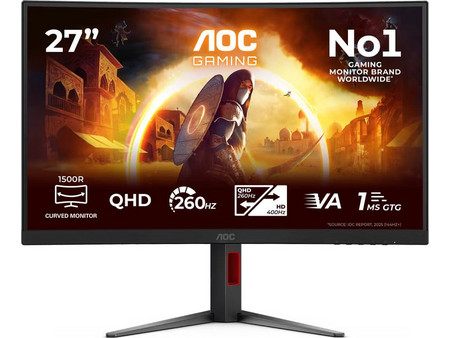 AOC G4 CQ27G4Z2 VA HDR Curved Gaming Monitor 27" 2560x1440 (QHD 2Κ) 260Hz 1ms