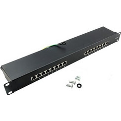 LogiLink NP0057 Ethernet Patch Panel Rack 1U 19" Cat.6 Shielded