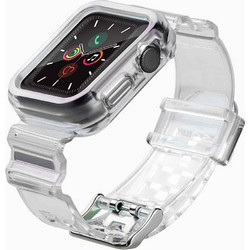 Hurtel Light Set Θήκη Σιλικόνης με Λουράκι για Apple Watch 4 / 5 / 6 / SE 40mm Μαύρη Διαφανής