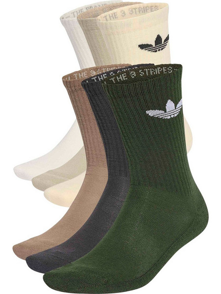 Adidas Originals Ανδρικές Κάλτσες Ψηλές Μπεζ Λευκές Ταμπά Κυπαρισσί Navy Μπλε Εκρού 6Pack KZ4011
