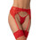 Milena By Paris Ζαρτιέρες με Δαντέλα See Through Κόκκινες 5284