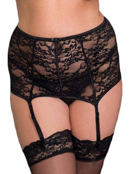 Softline Ζαρτιέρες με Δαντέλα See Through Μαύρες 3320