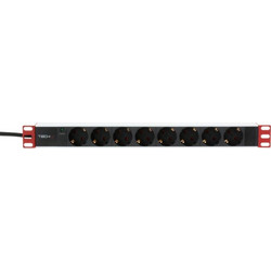 Techly I-CASE STRIP-81UDIT Πολύπριζο για Καμπίνες Rack 1U 19" 482.6x44.4x45mm