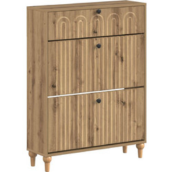 vidaXL Παπουτσοθήκη Ξύλινη Alkmaar Δρυς M78xΠ24xΥ103cm 896224