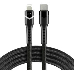 everActive CBB-1CIR Braided USB-C to Lightning Cable 27W 1m Black