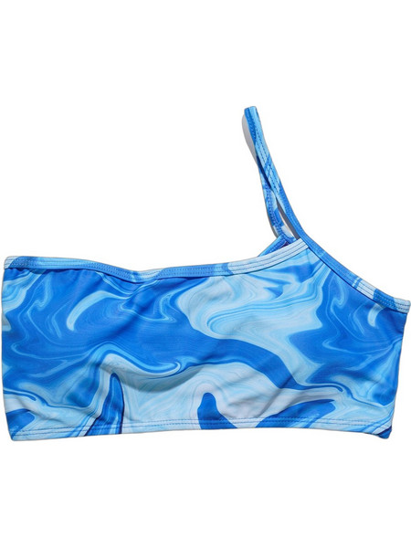 Pink Soda Sport Fiesta Swirl Bikini Top με Έναν Ώμο Μπλε PSSTW11664145