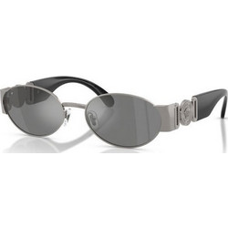 Versace VE2299-10016G Ανδρικά Γυαλιά Ηλίου Οβάλ Κοκάλινα Μαύρα με Μαύρο Φακό