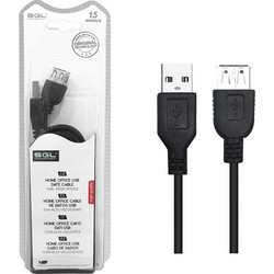 097213 Καλώδιο USB-A Male 2.0 to USB-A Female 1.5m Black