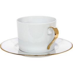 Cryspo Trio Elegant Φλιτζάνι Τσαγιού Πορσελάνης Λευκό Χρυσό 220ml 24.021.16