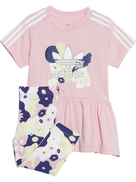 Adidas Βρεφικό Σετ για Κορίτσι Καλοκαιρινό Ροζ Μωβ HC1966