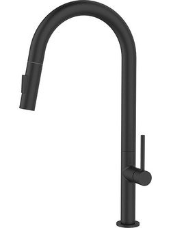Karag Nola 10887-652H Μπαταρία Κουζίνας Πάγκου Διπλής Παροχής Ανάμεικτη με Ντουζ Μαύρη