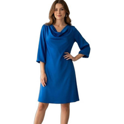 Chrisper Mini Βραδινό Φόρεμα Ντραπέ Σατέν Royal Blue 66329-04