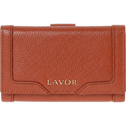 Lavor Μεγάλο Δερμάτινο Γυναικείο Πορτοφόλι RFID με Clip & Φερμουάρ Καφέ 1-6188