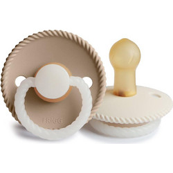 Frigg Rope Πιπίλες Καουτσούκ Νυκτός 0-6m Cream Night Croissant Night 2τμχ