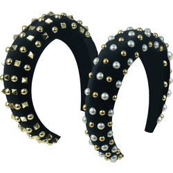 RO Accessories Στέκα Μαλλιών από Δερματίνη Μαύρη FM673