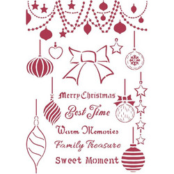 Stamperia Στένσιλ Σχέδια Christmas Patchwork Balls 21x29.7cm KSG47400