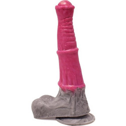 FAAK Stallion Dildo με Βεντούζα & Όρχεις 25.5cm Ροζ Γκρι