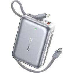 Awei C03 Power Bank 20000mAh 45W με Ενσωματωμένα Καλώδια USB-C & Lightning Silver