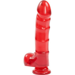 Doc Johnson Ρεαλιστικό Dildo με Βεντούζα & Όρχεις 19cm Κόκκινο