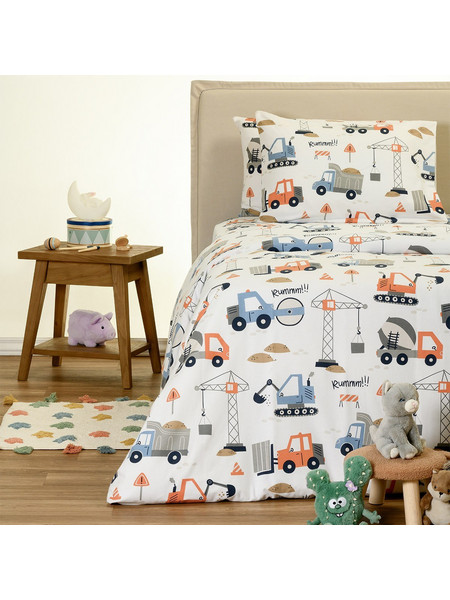 Melinen Winter Line Kids Bob Παιδική Παπλωματοθήκη Μονή Φανελένια 165x245 Λευκή