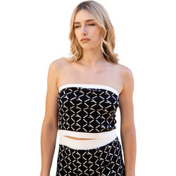 AGGEL Γυναικείο Καλοκαιρινό Crop Top Μαύρο SS41056K-1007