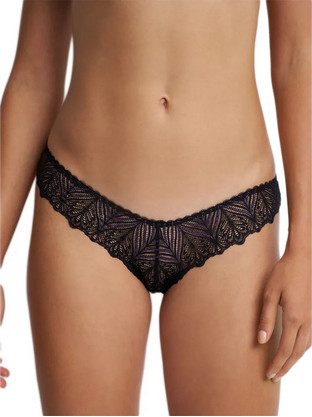 Luna Γυναικείο Sexy String με Δαντέλα Μαύρο 29590