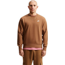 Nike Nk Club Ft Crew Ανδρικό Αθλητικό Φούτερ Καφέ FN3888-270