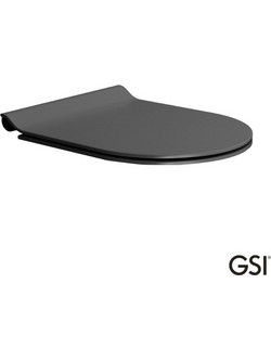 GSI Καπάκι Λεκάνης Οβάλ από Βακελίτη Slim Soft Close Ανθρακί 46x36cm 500-MS86SC-401