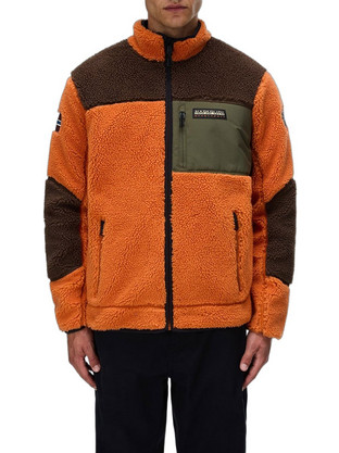 Napapijri Ανδρική Ζακέτα Fleece με Φερμουάρ Πορτοκαλί NP0A8AZUM5E