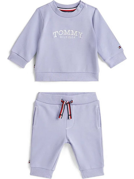Tommy Hilfiger Βρεφικό Σετ Φόρμας για Κορίτσι Χειμωνιάτικο Λιλά KN0KN02162-CSU