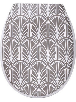 Aria Trade Gatsby Καπάκι Λεκάνης Οβάλ Πλαστικό Γκρι 45.6x37.2cm 4404644