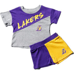 NBA Los Angeles Lakers Βρεφικό Σετ για Αγόρι Καλοκαιρινό Μωβ Κίτρινο Γκρι EK2N1SCPB-LAK