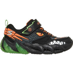 Skechers Παιδικά Sneakers με Φωτάκια Μαύρα Πράσινα 400175LC-BKLM