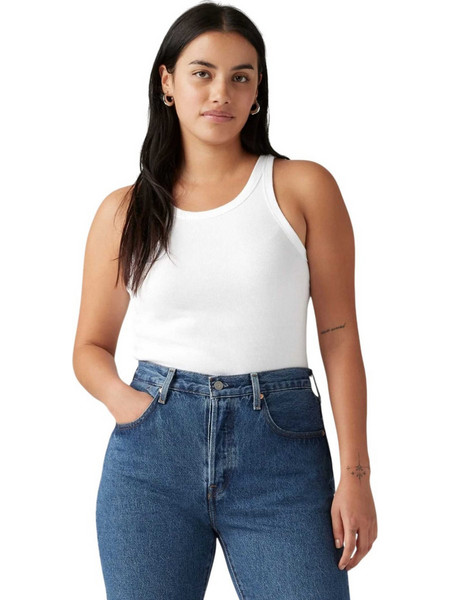 Levi's Γυναικείο Καλοκαιρινό Top Ριπ Λευκό 005IN-0000