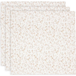 Jollein Bloomy Πάνες Αγκαλιάς από Μουσελίνα Μπεζ 70x70cm 3τμχ