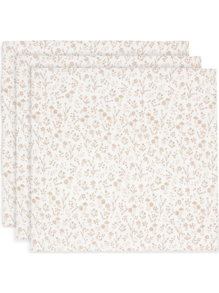 Jollein Bloomy Πάνες Αγκαλιάς από Μουσελίνα Μπεζ 70x70cm 3τμχ