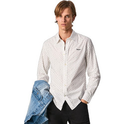 Pepe Jeans Ανδρικό Πουκάμισο Βαμβακερό Μακρυμάνικο Κανονική Γραμμή Λευκό PM307423-0AA