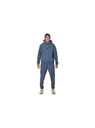 Body Action Ανδρικό Παντελόνι Φόρμας Fleece με Λάστιχο Μπλε 023635
