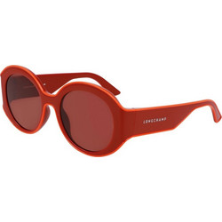 Longchamp LO758S-600 Γυναικεία Γυαλιά Ηλίου Στρογγυλά Κοκάλινα Κόκκινο με Κόκκινο Φακό