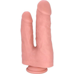 Guilty Toys Διπλό Dildo με Βεντούζα 21.3cm Flesh