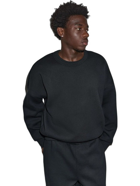 Converse Boxy Crew Ανδρικό Φούτερ Μαύρο CVM6H341-BLK