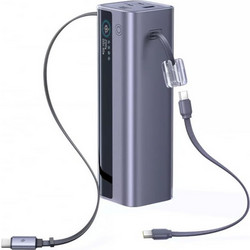 Baseus EnerGeek GR11 Power Bank 25000mAh 200W με Ενσωματωμένο Καλώδιο USB-C Quick Charge 3.0 & Power Delivery Grey