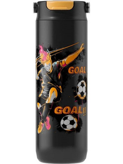 Maestro New Football Παιδικό Παγούρι Θερμός Ανοξείδωτο Μαύρο 600ml