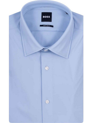 Hugo Boss Ανδρικό Πουκάμισο Βαμβακερό Μακρυμάνικο Κανονική Γραμμή Γαλάζιο 50567182-450